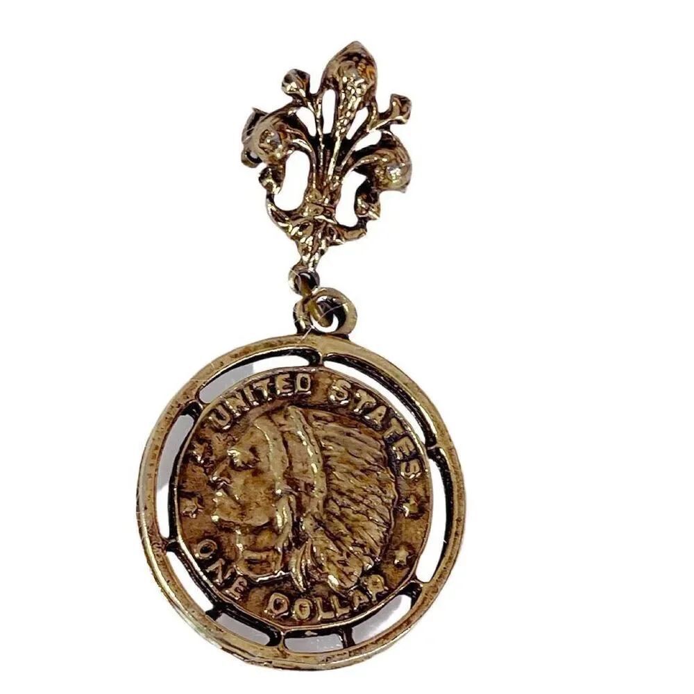 Vintage Indian head penny brooch hallmarked